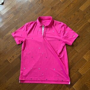 Nike Pink Polo Shirt Vibrant Knit Casual